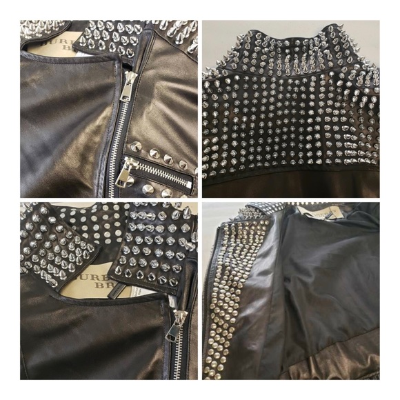 Burberry Brit Studded Motorcycle Leather Jacket - Picture 6 of 8